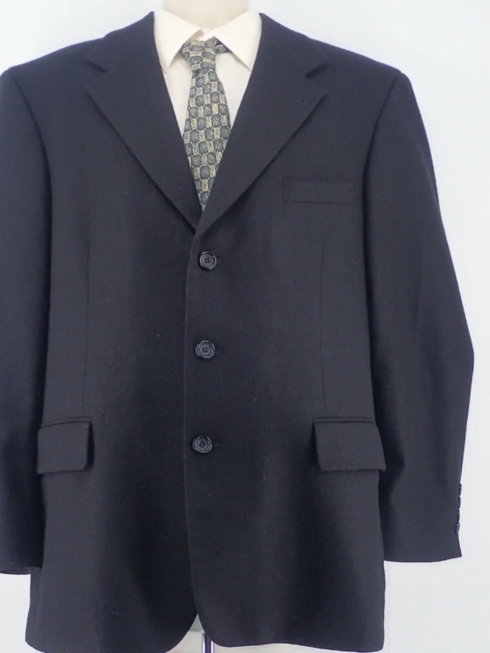 OSCAR DE LA RENTA MEN'S 43R BLAZER WOOL CASHMERE BLEND THREE BUTTONS MINT !